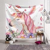 Lofaris Unicorn Feather Still Life Art Decor Wall Tapestry